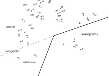 Fig. 3 Schematic of thedivision of map space andending positions of orders, usedas a guide when animating themovement of orders from thecentral (origin) point