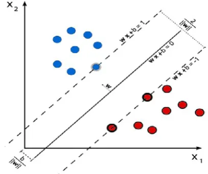 Figure 1. Geometric Representation of Binary Support  Vector Machine  