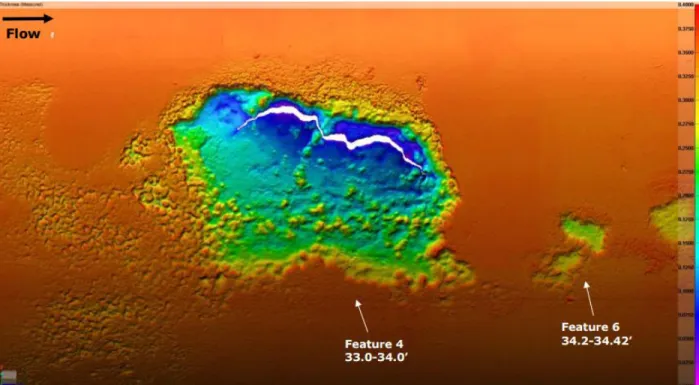 Figure 2-5: Laser scanning rendering of the failure location showing the remaining wall  thickness (PHMSA 2016f) 