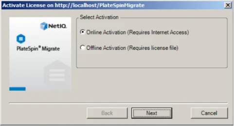 Figure 2-1    License Activation Wizard 