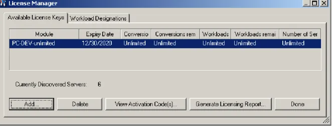 Figure 2-2    Available License Keys