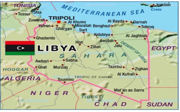 Figure 2-1 Map of Libya (https://www.welt-atlas.de/map_of_libya_2-635).  