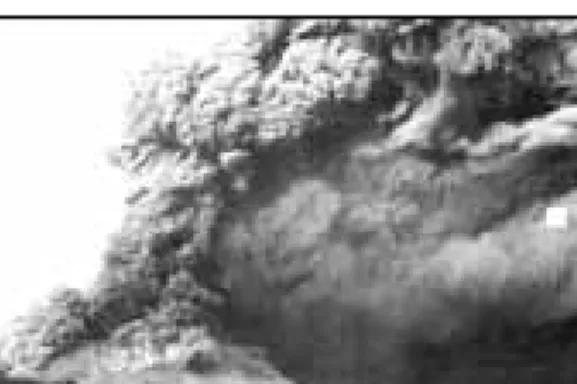Figure 13 - Partial column collapse with generation of  pyroclastic currents during the 1944 Vesuvius eruption.