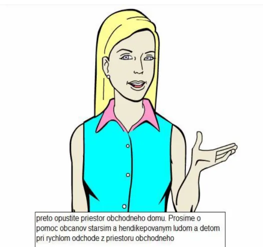 Fig. 4. Virtual head with text windows included on bottom of the monitor. 