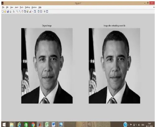Fig 1.6 a), b) shows the original vessel image and vessel image obtained after embedding secret file in CGC system