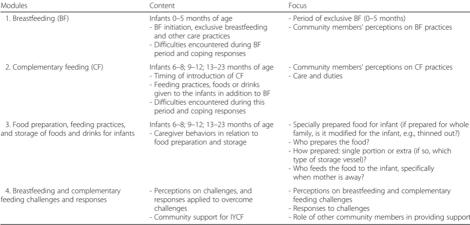 Table 1 FGD-data collection guide (adapted from Pelto et al., 2013)