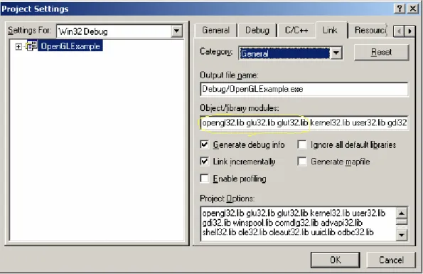 Figure 1.5: Using the project settings to add library modules. 