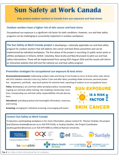 Fig. 6 Sun Safety at Work informational flyer for workplaces