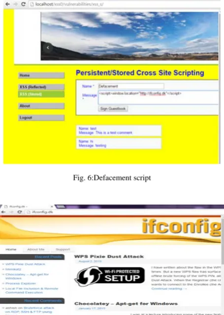 Fig. 6:Defacement script 