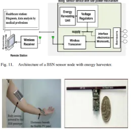 Fig. 12. Autonomous sensor nodes. (a) PV energy-harvesting  methods can power small body sensors without the need for batteries