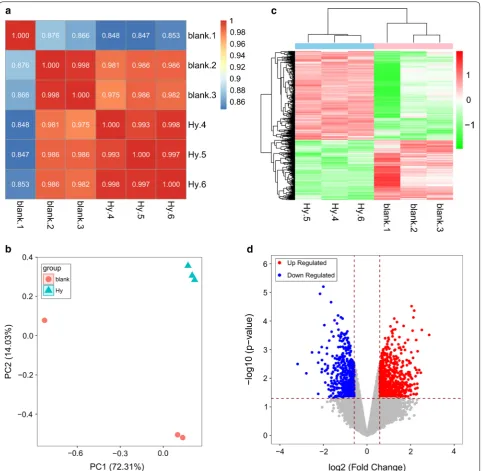 Fig. 2 a Correlation heat map between pairs based on expression abundance. The darker the color, the higher the correlation; the lighter the color, the lower the correlation