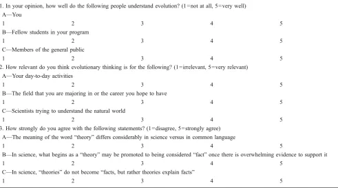 Table 2 Questions used and/or modified from Gregory and Ellis (2009) used as part of the questionnaire