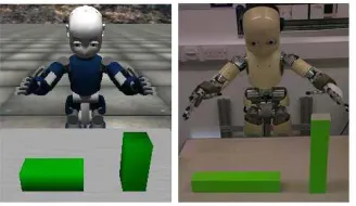 Fig. 2.iCub robot (simulator/actual).