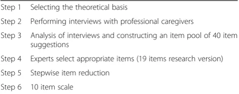 Table 1 Steps of scale construction