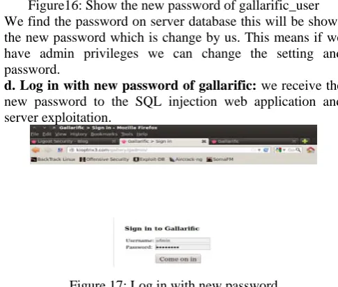 Figure 17: Log in with new password 