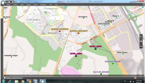 Fig. 4 Viewing the Theme attributes theme on raster layer  OSM(Open Street Map)   