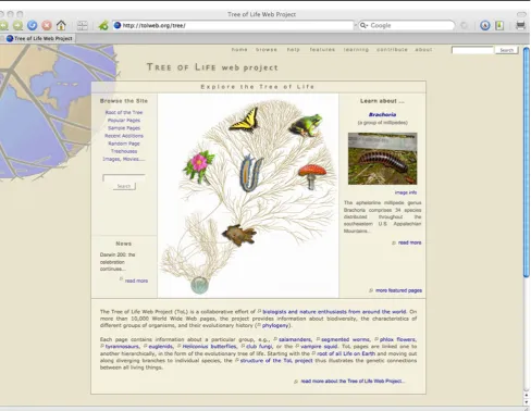 Fig. 1 The ToL home page, at http://tolweb.org. Accessed 4 October 2010