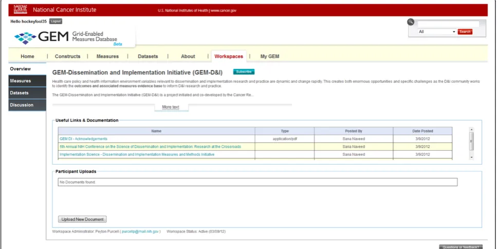 Figure 1 Grid-enabled Measures Database Home page screenshot.