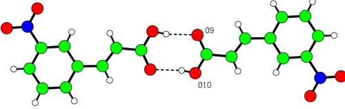 Figure 2The O—H� � �O hydrogen-bonded (dashed lines) dimer in the structure of(I).