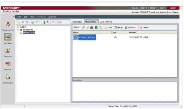 Figure 10: Resource Files in Quality Center 