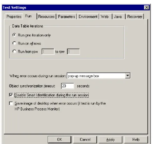 Figure 2: Run Settings 