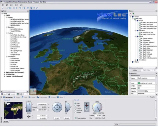 Fig.  2 Rendering of Earth’s Globe from NASA with ViewTec’s TerrainView- TerrainView-Globe TM  software