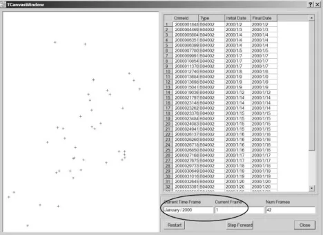Figure 4.  Watching the layer of crime events. The first time frame. 