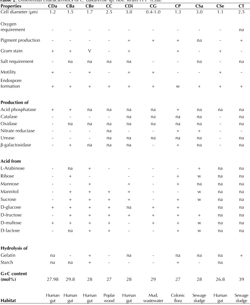 Table 2. Differential characteristics of C. dakarense sp. nov. strain FF1T (Cda) 