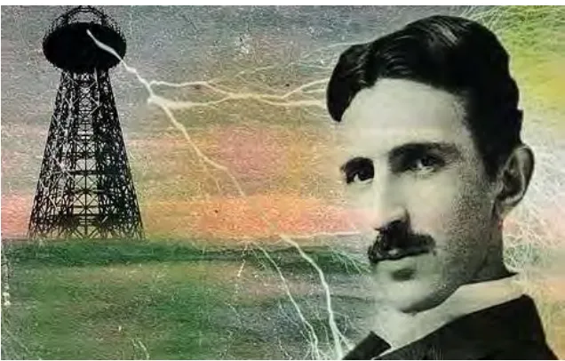Figure 2.1: Nikola Tesla and the Wardenclyffe tower 