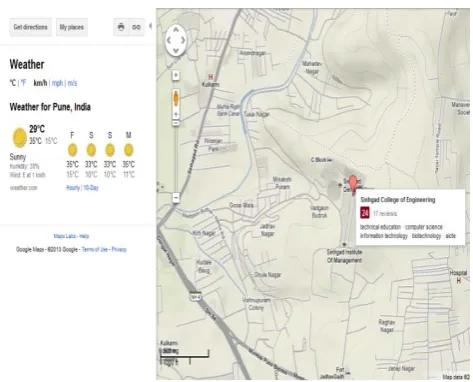 Figure 2: web view of the application based on Google     maps API 