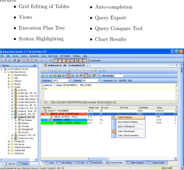 Figure 2.5: Aqua Data Studio Interface