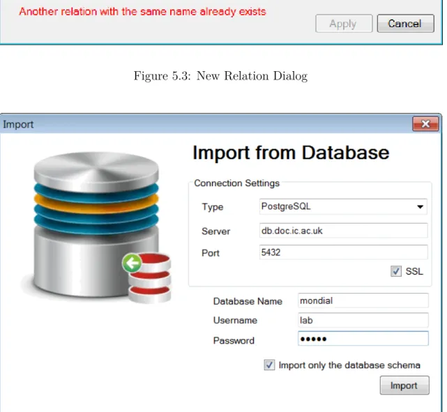 Figure 5.3: New Relation Dialog