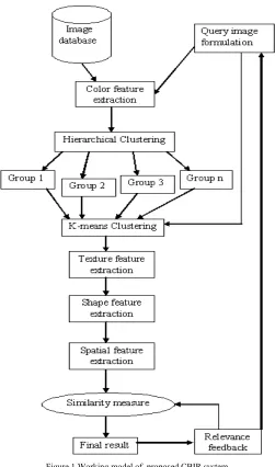 Figure 1.Working model of  proposed CBIR system 
