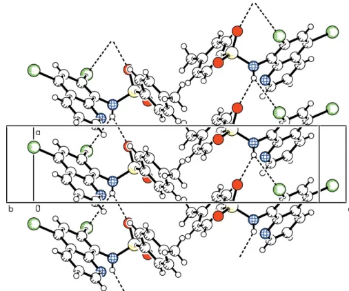 Figure 1Molecular structure of (I), showing the atom labeling and displacementellipsoids drawn at the 50% probability level.