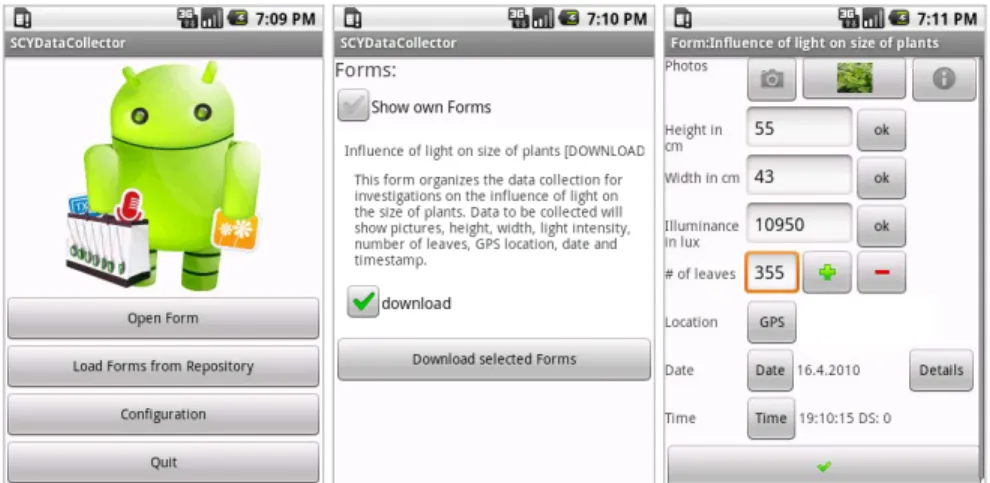 Figure 2: Different Views of SCY Data Collector 