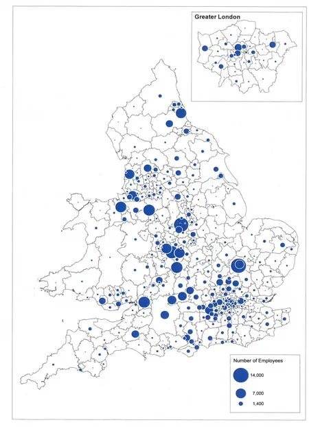 Figure 1: Employment in ISCF target sectors, by local authority district, England and Wales 2015  