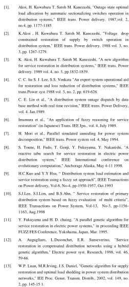 Table 5: Single Fault Partial Service Restoration 