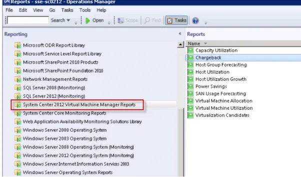 Figure 14.   System Center 2012 Virtual Machine Manager Reports screen 
