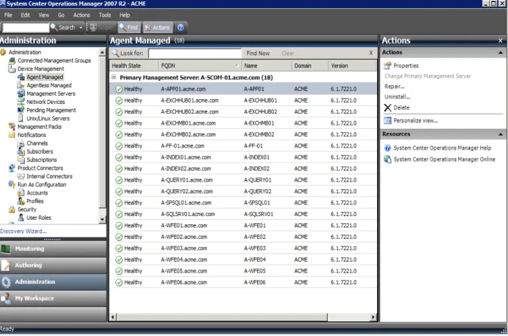 Figure 8.  Administration with SCOM 
