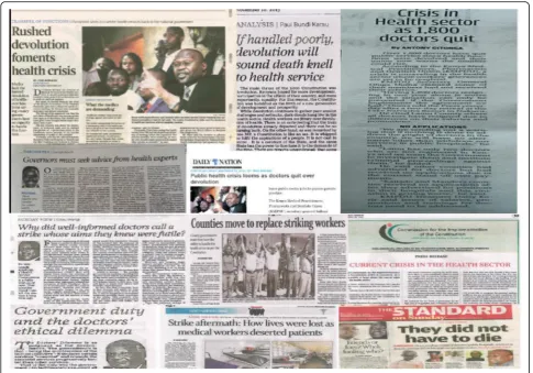 Fig. 2 Media coverage of the 2013 health workers strike in Kenya