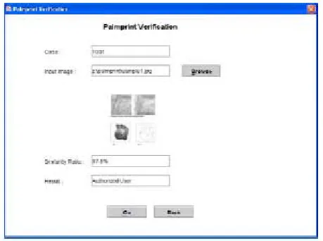 Figure 6. Output Form 5: Palm Print Verification 