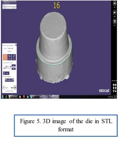 Figure 5. 3D image of the die in STL format 