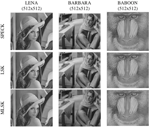 Figure. 7: comparative coding results of test images at 0.125 BPP State Memory 