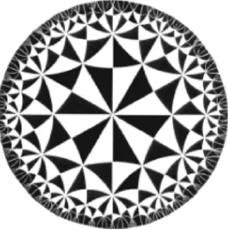 Fig. 3 A diagram of parallel lines in hyperbolic space