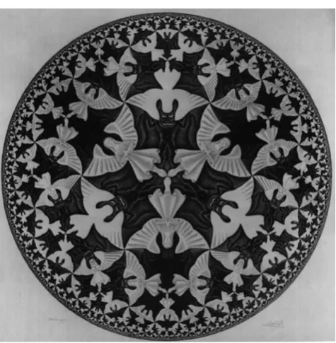 Fig. 8 Crocheted renderings of hyperbolic space models formed withdiffering stitch increases (compare Figs