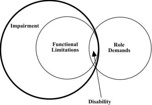 Figure 1.  Disability lies at the interface between functional limitations and role demands