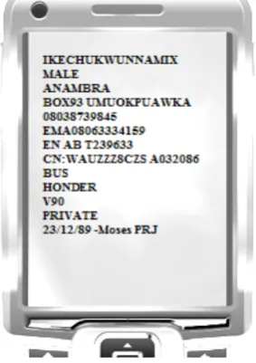Figure 4 is a typical reply message about general information of a registered vehicle