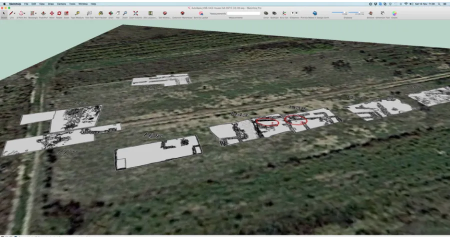Figure 5 depicts the imported geographic location which is then displayed centred on the coordinate system determined within SketchUp