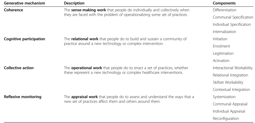 Table 3 Themes: the work of implementation