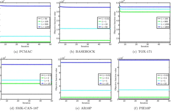 Figure 3: An illustration on convergence rate of Algorithm 2 for solving the proposed objective function with fixed α.